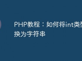 PHP教程:如何将int类型转换为字符串- 数创文库