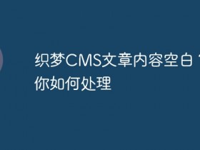 织梦CMS文章内容空白?教你如何处理- 数创文库