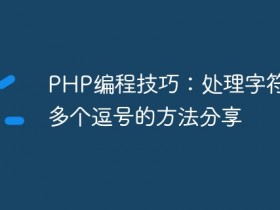 PHP编程技巧:处理字符串中多个逗号的方法分享- 数创文库