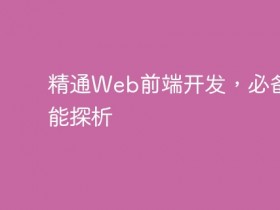 精通Web前端开发,必备技能探析- 数创文库
