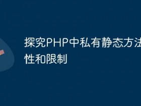 探究PHP中私有静态方法的特性和限制- 数创文库