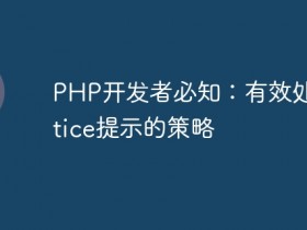 PHP开发者必知:有效处理Notice提示的策略- 数创文库