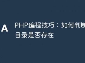 PHP编程技巧:如何判断文件目录是否存在- 数创文库