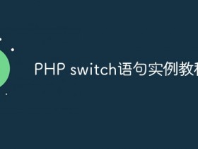 PHP switch语句实例教程- 数创文库