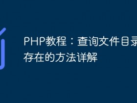 PHP教程:查询文件目录是否存在的方法详解- 数创文库